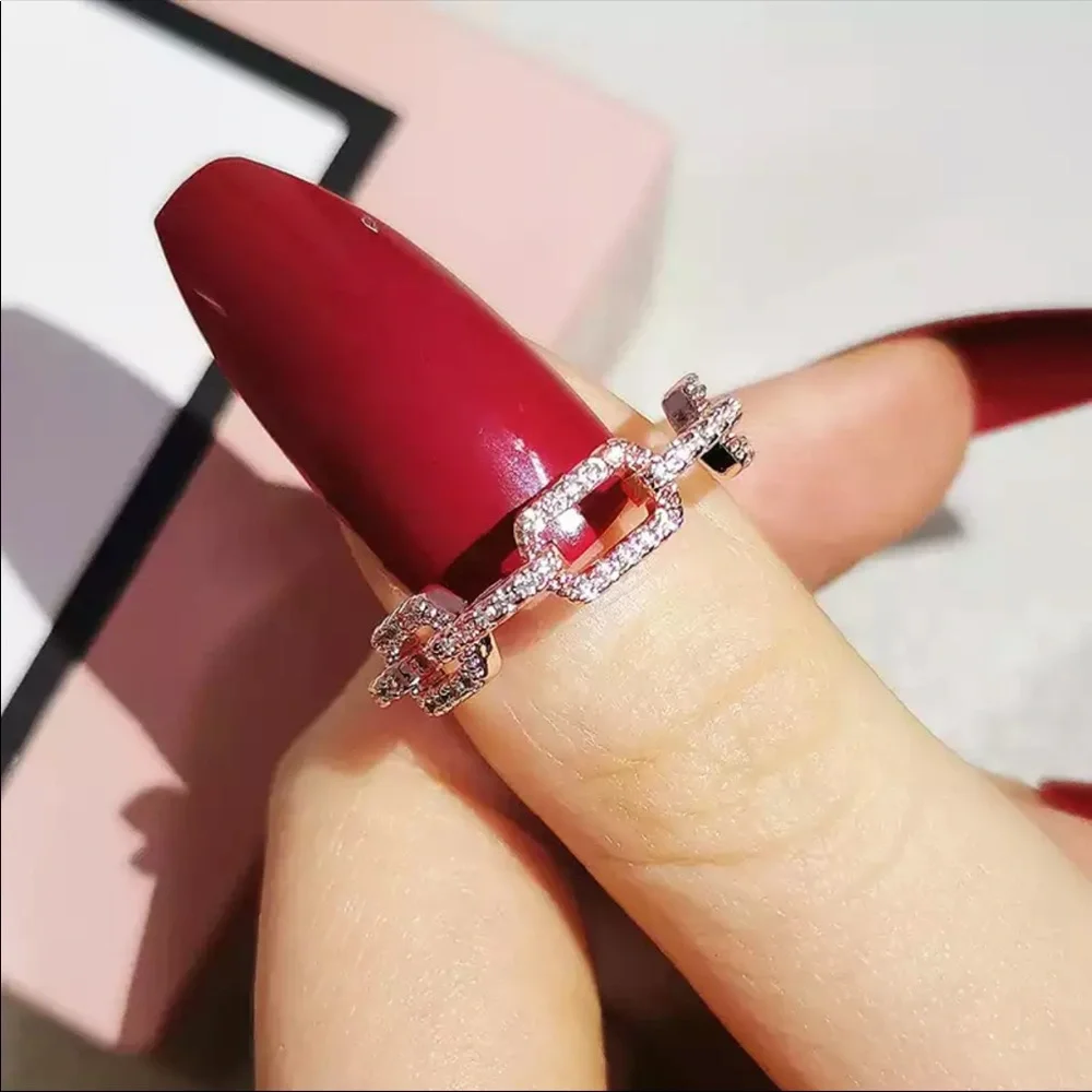 New Women’s Rose Gold Plated Diamond Eternity Ring - Picture 6 of 7